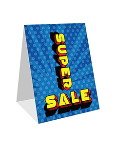Super Sale / Blue - Table Tent - 4.5x6